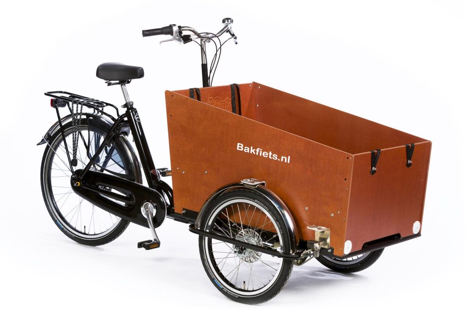 Lådcykel El Bakfiets.nl Cargobike Classic Wide Bred Familj Säkraste